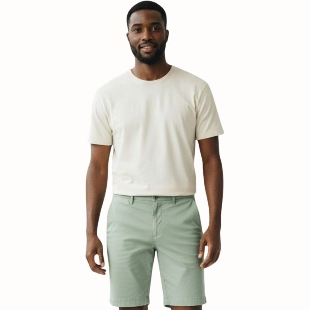 Cremieux Mens Chino Shorts Pale Mint Size 34 Relaxed Fit 9" Stretch Golf NEW